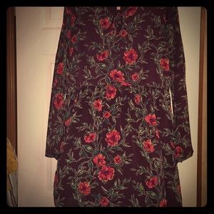 Maroon flower dress